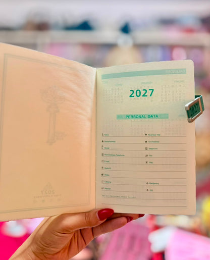 2027 Beige Leather Agenda - A5