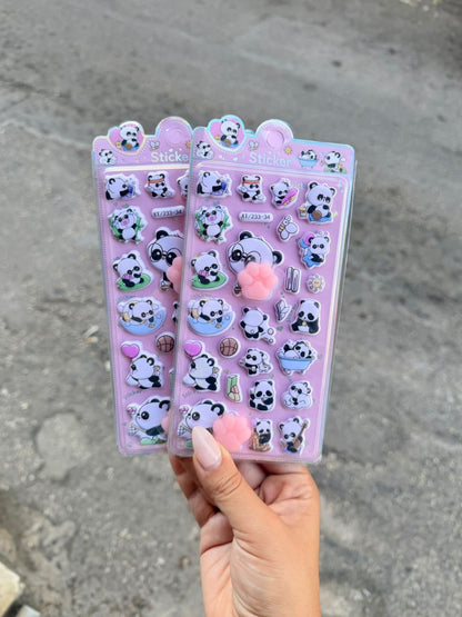 Panda Pop 3D Sticker Sheet