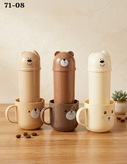 Bear 2-in-1 Toothbrush Travel Case & Rinsing Cup