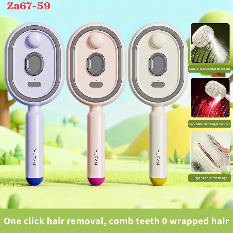 Electric Spray Retractable Air Cushion Comb - Purple