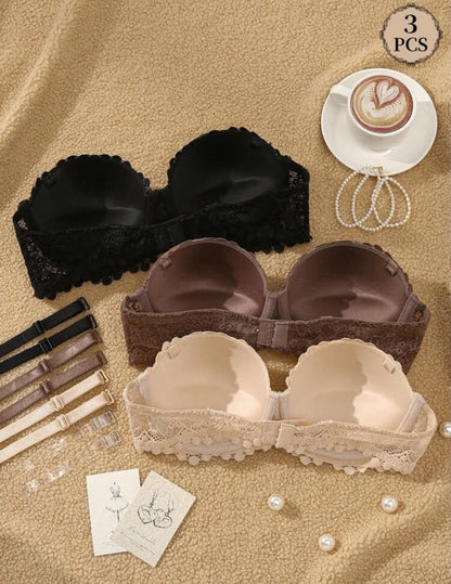 SHEIN 3pcs Lace Comfort Bra Set – Size 90C