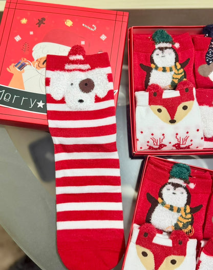 Christmas Character Socks – Gift Set of 4 Pairs