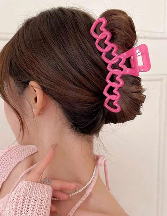 1 PC Ladies Acrylic Heart Shaped Hair Claw Clips