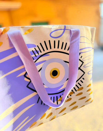 Large Evil Eye Beach Tote Bag