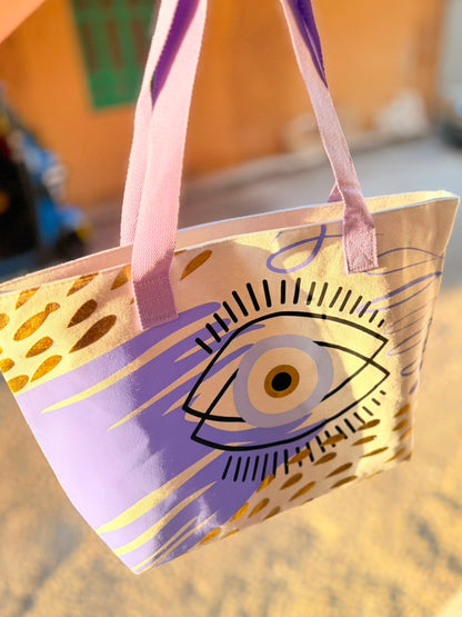 Large Evil Eye Beach Tote Bag