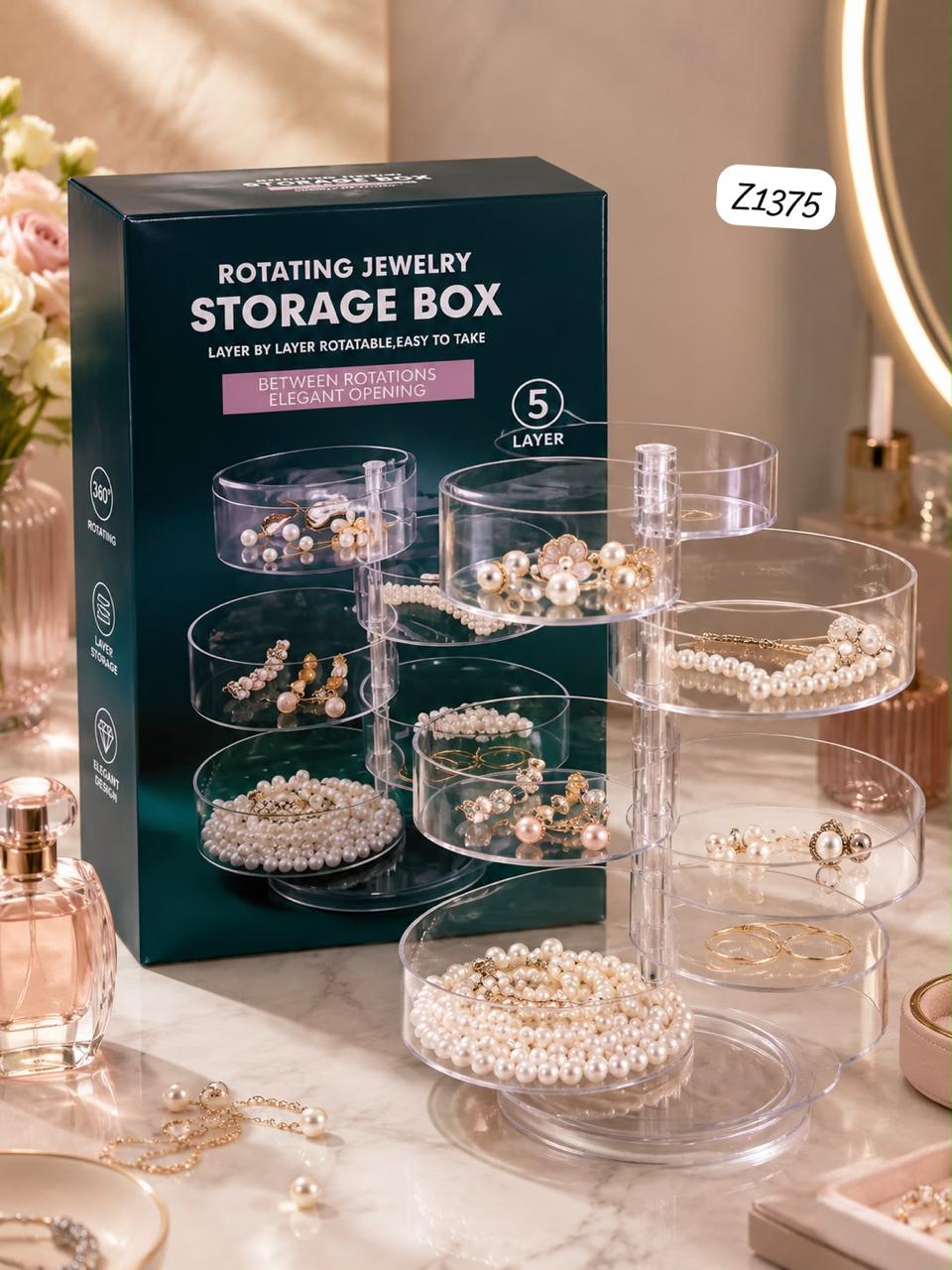 Rotating Jewelry Storage Box - 5 Layers