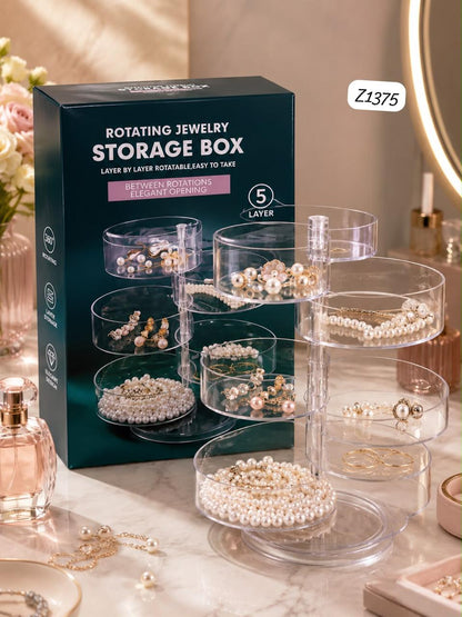 Rotating Jewelry Storage Box - 5 Layers