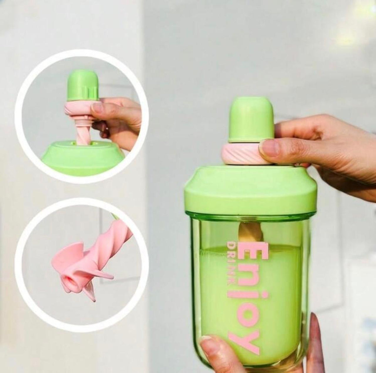 Portable Green Stirring Cup - 500ml
