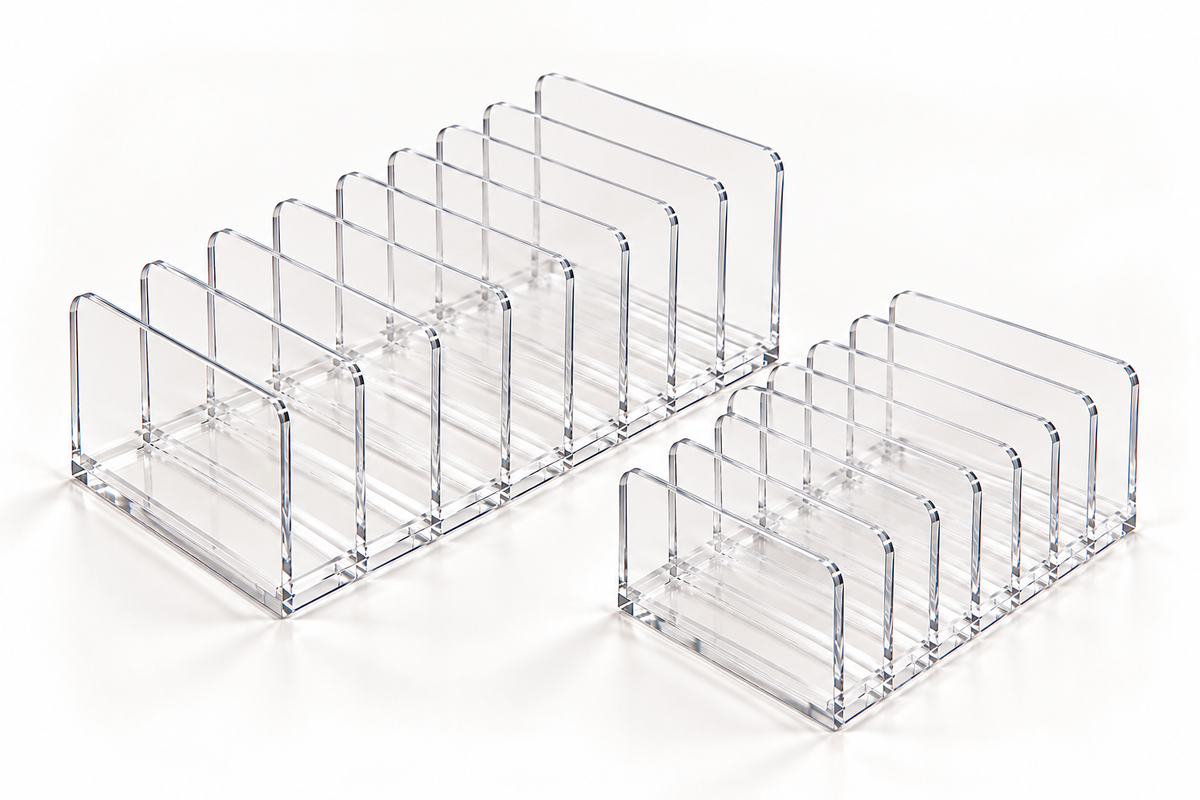 7 Slots Transparent Makeup Organizer - 2pcs set
