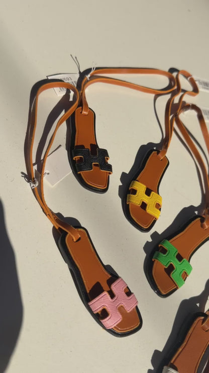 Mini Leather Sandal Bag Charm