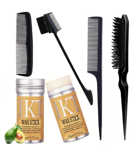Hair Wax Stick with 4 pcs Black Brushes